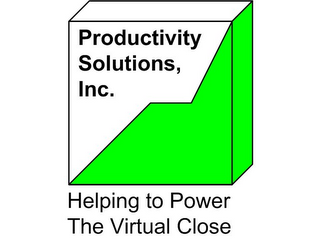 PRODUCTIVITY SOLUTIONS, INC. HELPING TO POWER THE VIRTUAL CLOSE logo