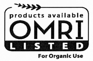 PRODUCTS AVAILABLE OMRI LISTED FOR ORGANIC USE logo