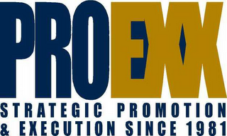 PROEXX STRATEGIC PROMOTION & EXECUTION SINCE 1981 logo