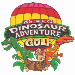 PROF. HACKER'S DINOSAUR ADVENTURE GOLF logo