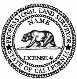 PROFESSIONAL LAND SURVEYOR STATE OF CALIFORNIA NAME LICENSE # logo