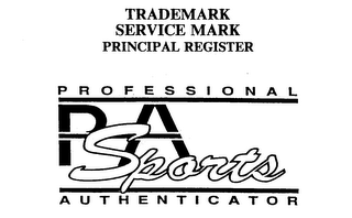 PROFESSIONAL PA SPORTS AUTHENTICATOR logo