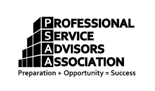 PROFESSIONAL SERVICE ADVISORS ASSOCIATION PREPARATION + OPPORTUNITY = SUCCESS logo