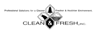 PROFESSIONAL SOLUTIONS FOR A CLEANER FRESHER & HEALTHIER ENVIORNMENT. CLEAN & FRESH, INC. logo