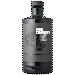 PROGRESSIVE HEBRIDEAN DISTILLERS SINCE 1881 BL PORT CHARLOTTE HEAVILY PEATED ISLAY SINGLE MALT logo