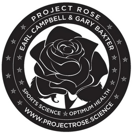PROJECT ROSE EARL CAMPBELL & GARY BAXTER SPORT SCIENCE & OPTIMUM HEALTH WWW.PROJECTROSE.SCIENCE logo