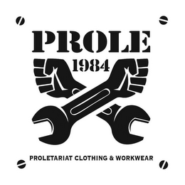 PROLE 1984 PROLETARIAT CLOTHING & WORKWEAR logo