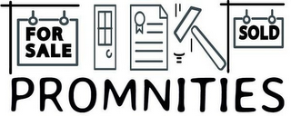 PROMNITIES "FOR SALE" "SOLD" logo