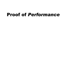 PROOF OF PERFORMANCE logo