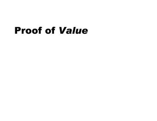 PROOF OF VALUE logo