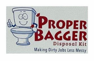 PROPER BAGGER DISPOSAL KIT MAKING DIRTY JOBS LESS MESSY logo