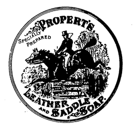 PROPERTS LEATHER AND SADDLE SOAP SPECIALLY PREPARED logo