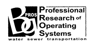 PROS BG PROFESSIONAL RESEARCH OF OPERATING SYSTEMS WATER SEWER TRANSPORTATION logo