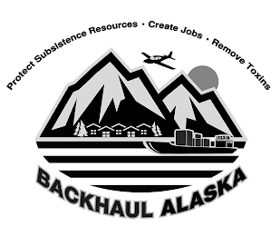 PROTECT SUBSISTENCE RESOURCES · CREATE JOBS · REMOVE TOXINS BACKHAUL ALASKA logo