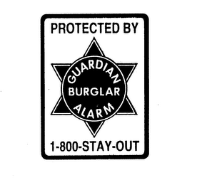 PROTECTED BY GUARDIAN BURGLAR ALARM 1-800-STAY-OUT logo