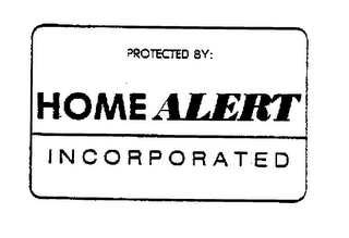 PROTECTED BY: HOME ALERT INCORPORATED logo