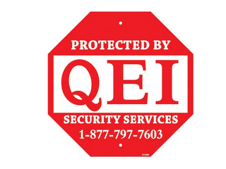 PROTECTED BY QEI SECURITY SERVICE 1-877-797-7603 logo