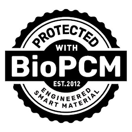 PROTECTED WITH BIOPCM EST. 2012 ENGINEERED SMART MATERIAL logo
