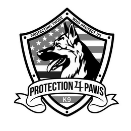 PROTECTING THOSE WHO PROTECT US PROTECTION4PAWS K9 logo