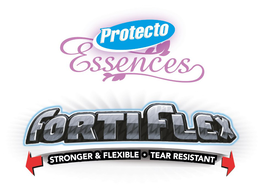 PROTECTO ESSENCES FORTIFLEX STRONGER & FLEXIBLE · TEAR RESISTANT logo
