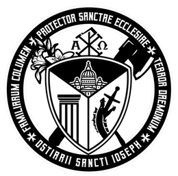 PROTECTOR SANCTAE ECCLESIAE TERROR DREMONUM OSTIARII SANCTI IOSEPH FAMILIARUM COLUMEN logo