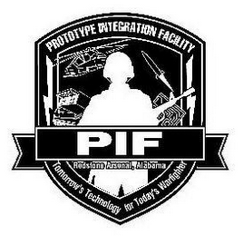 PROTOTYPE INTEGRATION FACILITY PIF REDSTONE ARSENAL, ALABAMA TOMORROW'S TECHNOLOGY FOR TODAY'S WARFIGHTER logo