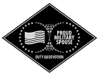 PROUD MILITARY SPOUSE DUTY AND DEVOTION logo