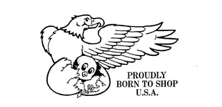 PROUDLY BORN TO SHOP U.S.A. logo