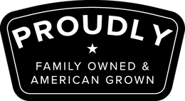 PROUDLY FAMILY OWNED & AMERICAN GROWN logo