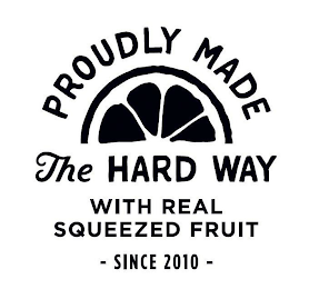 PROUDLY MADE THE HARD WAY WITH REAL SQUEEZED FRUIT - SINCE 2010 - logo