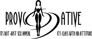 PROVCATIVE ITS NOT JUST SEX APPEAL ITS CLASS WITH AN ATTITUDE logo