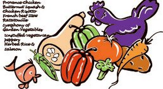 PROVENCE CHICKEN BUTTERNUT SQUASH & CHICKEN RISOTTO FRENCH BEEF STEW RATATOUILLE SYMPHONY OF GARDEN VEGETABLES UNSTUFFED VEGETARIAN PEPPERS HERBED RICE & SALMON logo