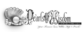 PROVERBS 8:11 PEARLS OF WISDOM CONSULTING, LLC YOUR TREASURE LIES WITHIN MY 7 PEARLS logo