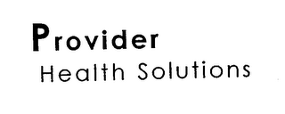 PROVIDER HEALTH SOLUTIONS logo
