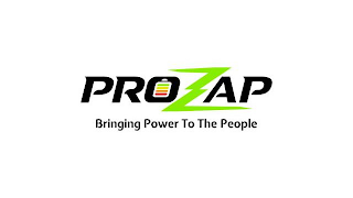 PROZAP BRINGING POWER TO THE PEOPLE logo