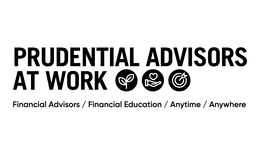 PRUDENTIAL ADVISORS AT WORK FINANCIAL ADVISORS / FINANCIAL EDUCATION / ANYTIME / ANYWHERE logo