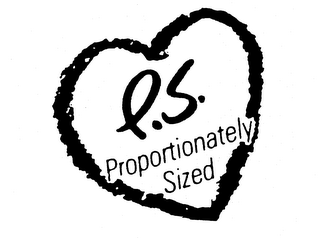P.S. PROPORTIONATELY SIZED logo