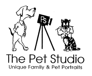 PS THE PET STUDIO UNIQUE FAMILY & PET PORTRAITS logo