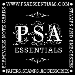 PSA ESSENTIALS STAMPABLE NOTE CARDS WWW.PSAESSENTIALS.COM STAMPS AND EMBOSSERS PAPERS, STAMPS, ACCESSORIES logo