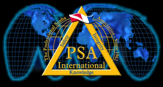 PSA INTERNATIONAL KNOWLEDGE SAFETY INTEGRITY THE PROFESSIONAL SCUBA ASSOCIATION - SINCE 1962 logo