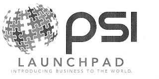 PSI LAUNCHPAD INTRODUCING BUSINESS TO THE WORLD. logo