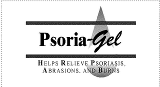PSORIA GEL HELPS RELIEVE PSORIASIS, ABRASIONS, AND BURNS logo