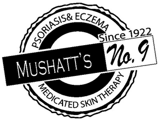 PSORIASIS & ECZEMA MEDICATED SKIN THERAPY SINCE 1922 MUSHATT'S NO. 9 logo