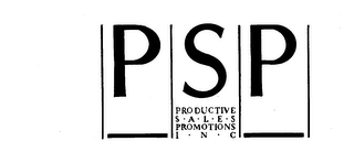 PSP PRODUCTIVE S-A-L-E-S PROMOTIONS I-N-C logo