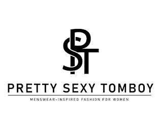 PST  PRETTY SEXY TOMBOY MENSWEAR-INSPIRED FASHION FOR WOMEN. logo