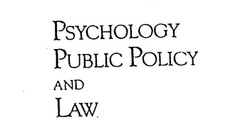 PSYCHOLOGY, PUBLIC POLICY, AND LAW logo