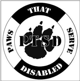PTSD PAWS THAT SERVE DISABLED logo