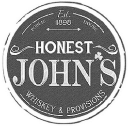 PUBLIC HOUSE EST. 1898 HONEST JOHN'S WHISKEY & PROVISIONS logo
