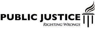 PUBLIC JUSTICE RIGHTING WRONGS logo
