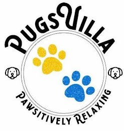 PUGSVILLA PAWSITIVELY RELAXING logo
